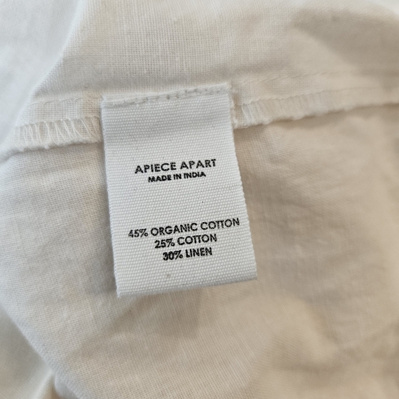 APIECE APART Willow Bib Organic Cotton Linen Blend Top Size Small Cream NWT - Picture 15 of 16